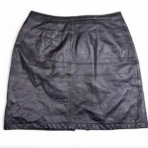 VTG 90s Black Leather Mini Skirt
